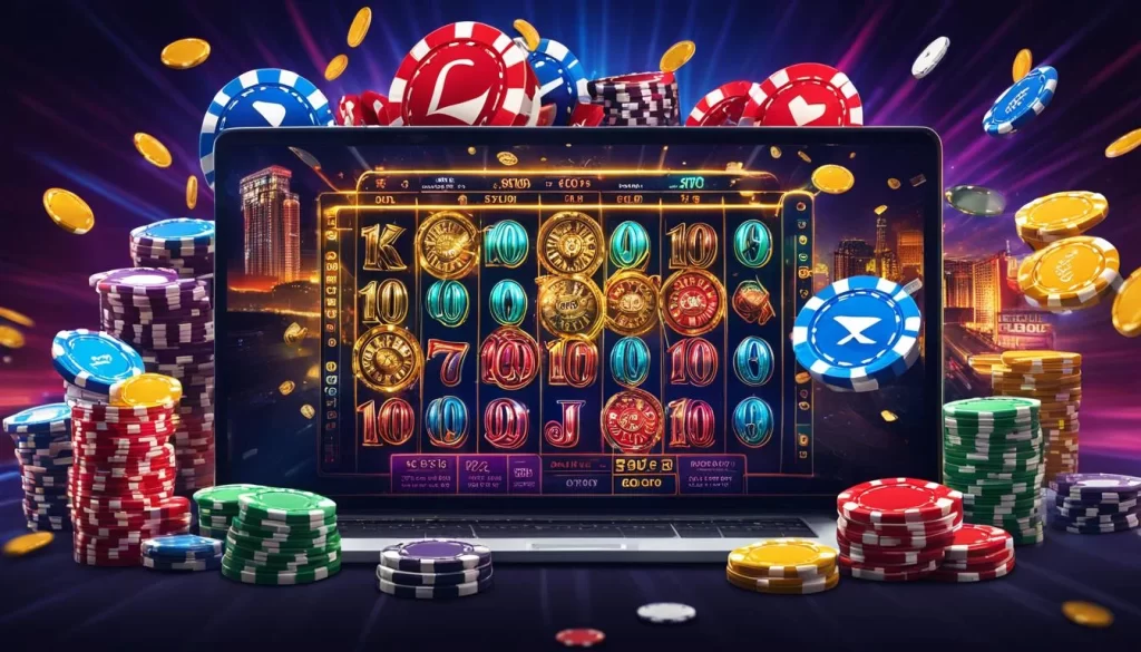 Đội tuyển Esports đang thi đấu căng thẳng trên màn hình lớn, minh họa cho cá cược Esports